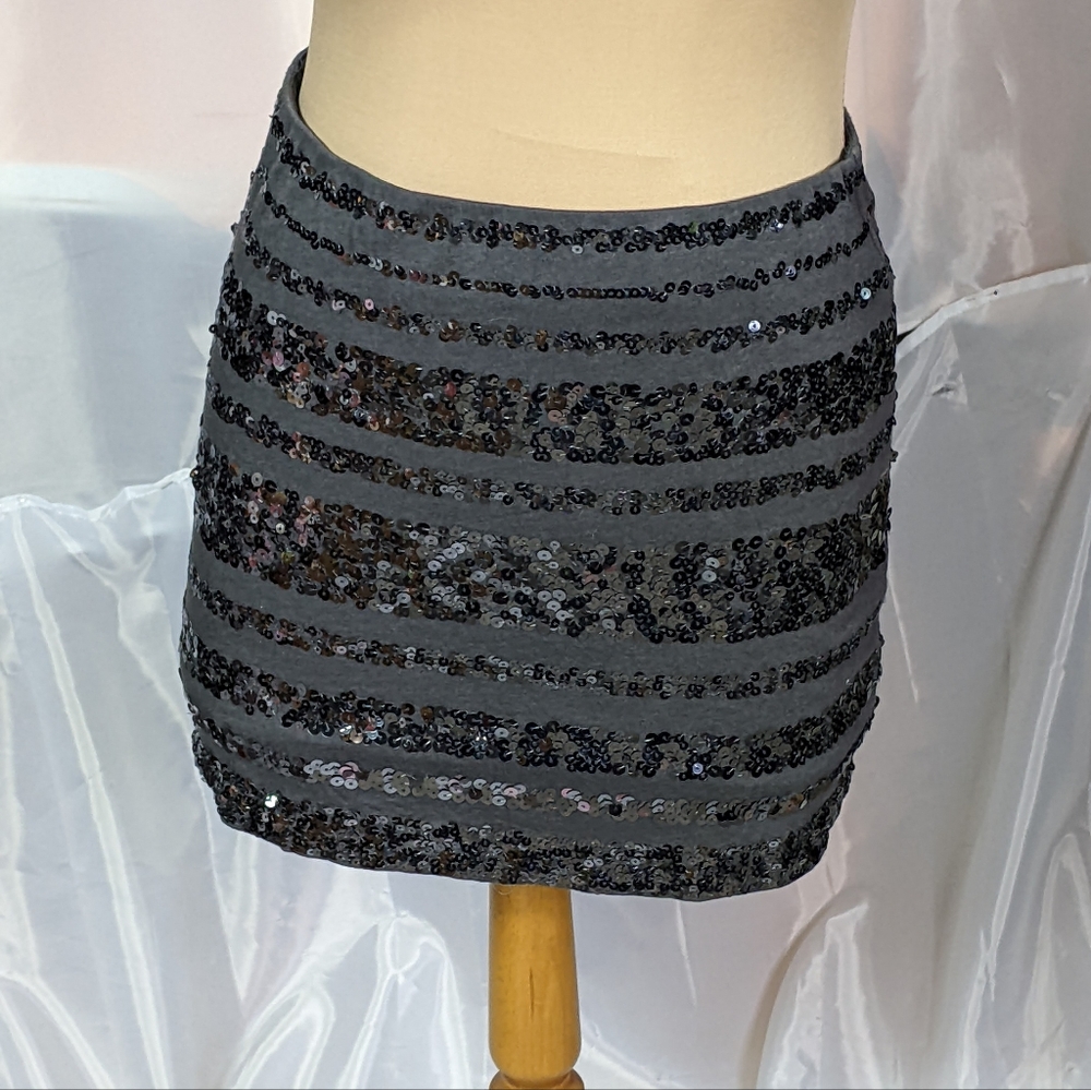 Express Sequin Mini Skirt Black Size Extra Small